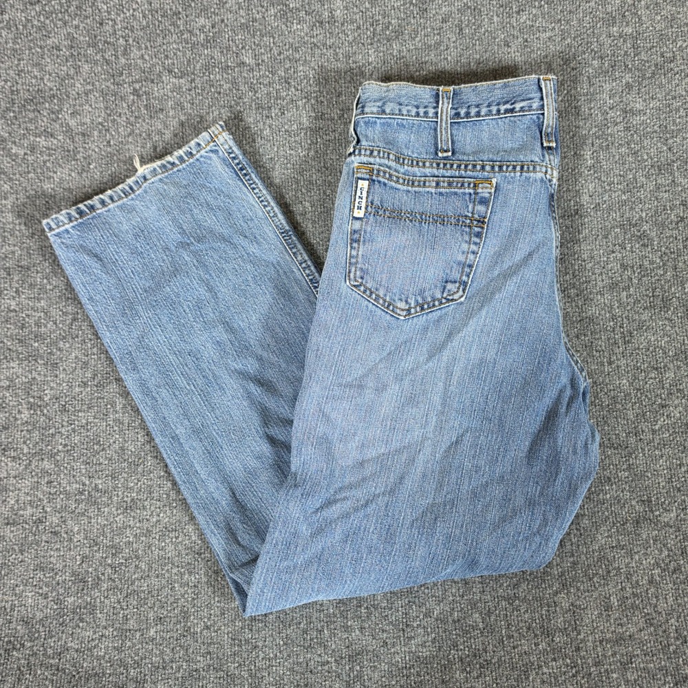 Cinch Mens Relaxed Straight Leg Jeans Medium Wash Blue Denim Tag 34x30 Act 33x28
